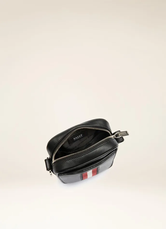 Men Bally Messenger Bags Heyot 8211 Leather CrossBody Bag In Black
