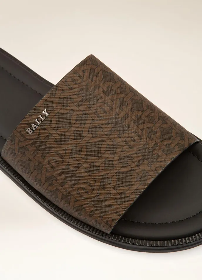 Men Bally Sandals And Slides Jammer 8211 TPU Sandals In Brown
