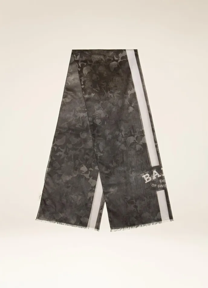Men Bally Scarves Camouflage Scarf 8211 Cotton Scarf In Black