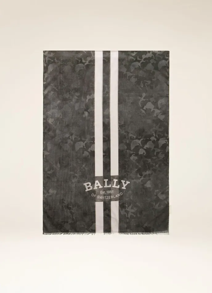 Men Bally Scarves Camouflage Scarf 8211 Cotton Scarf In Black