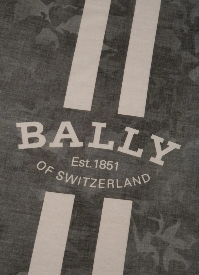 Men Bally Scarves Camouflage Scarf 8211 Cotton Scarf In Black