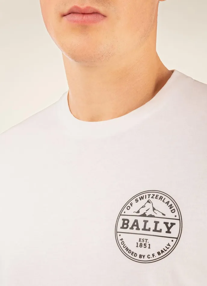 Men Bally Shirts And TShirts Bally Stamp TShirt 8211 Cotton Top In White