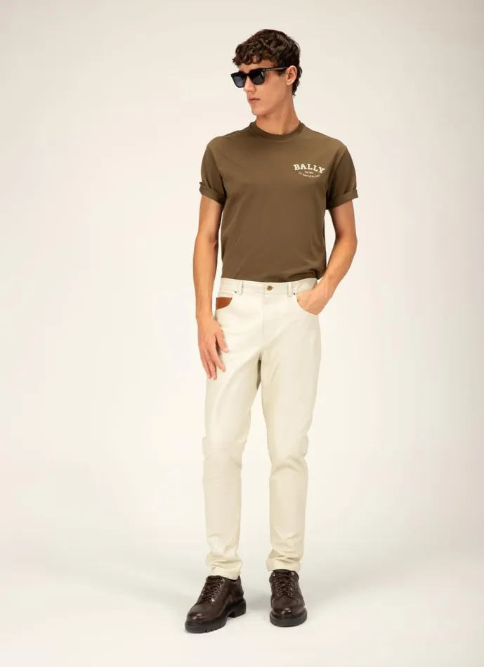 Men Bally Shirts And TShirts Logo TShirt 8211 Cotton Top In Moss Green