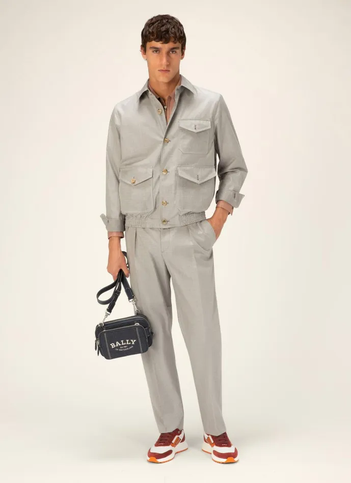 Men Bally Shirts And TShirts ZipUp Shirt 8211 Viscose and Linen Mix Shirt In Pink