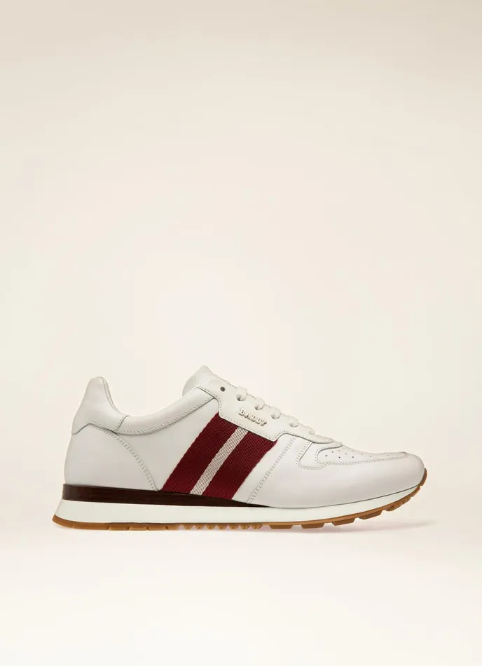 Men Bally Sneakers Astel 8211 Leather Sneakers In White
