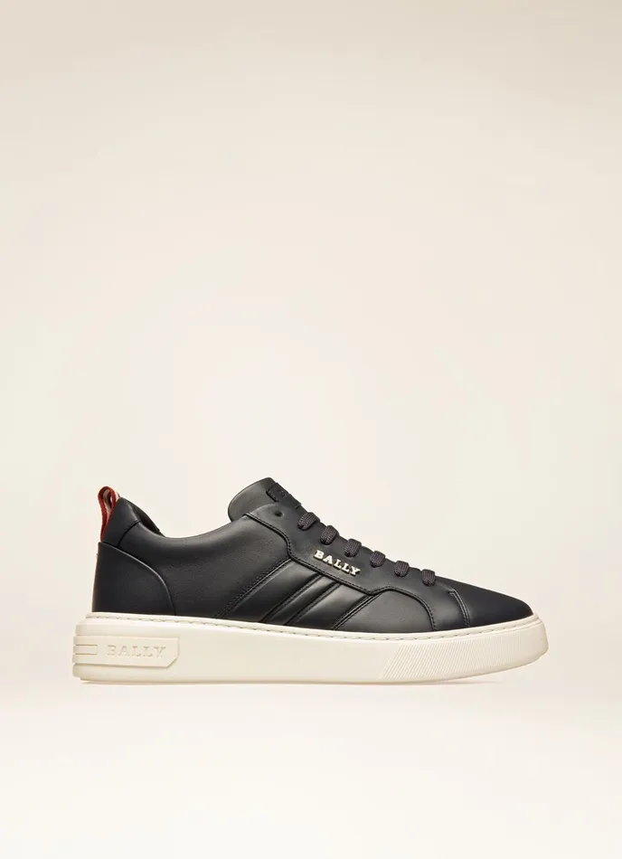 Men Bally Sneakers Maxim 8211 Leather Sneakers In Navy