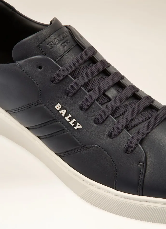 Men Bally Sneakers Maxim 8211 Leather Sneakers In Navy
