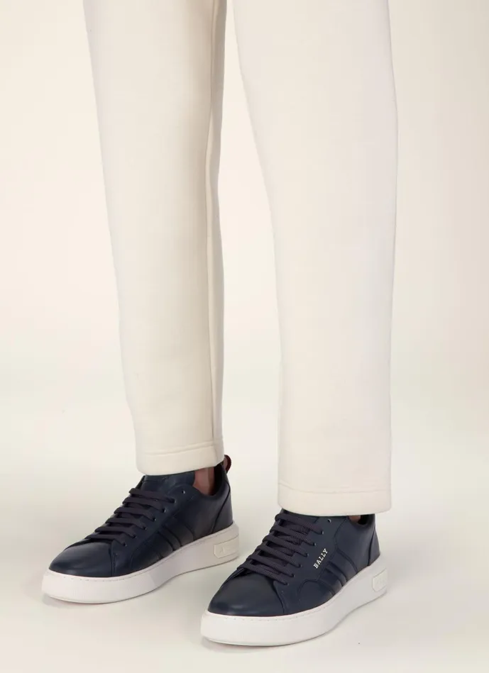 Men Bally Sneakers Maxim 8211 Leather Sneakers In Navy