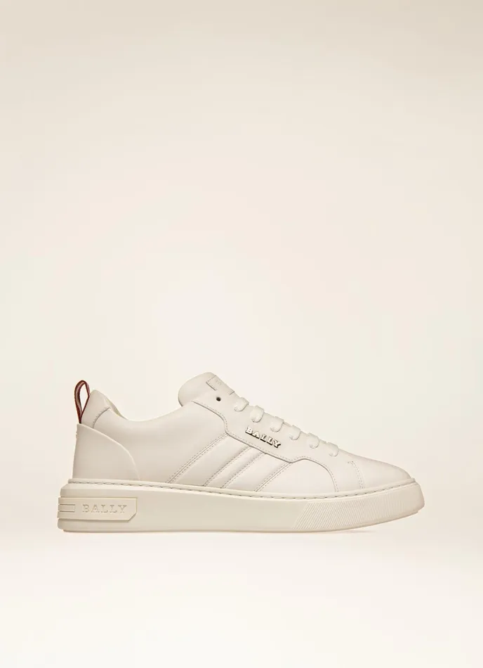 Men Bally Sneakers Maxim 8211 Leather Sneakers In White