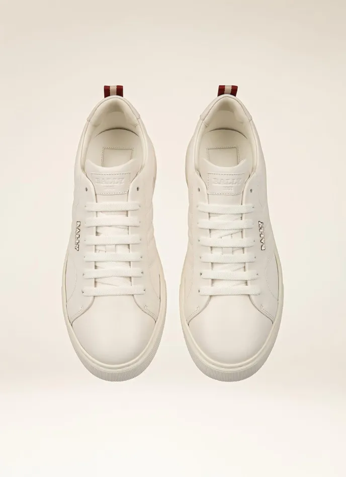 Men Bally Sneakers Maxim 8211 Leather Sneakers In White