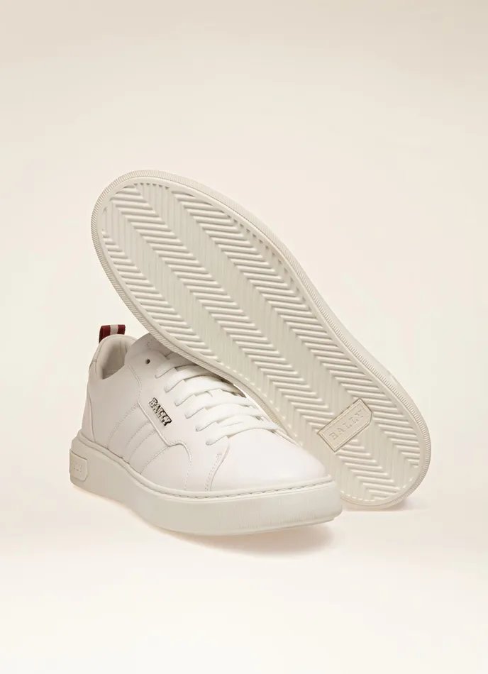 Men Bally Sneakers Maxim 8211 Leather Sneakers In White