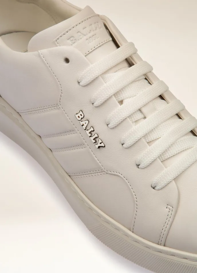 Men Bally Sneakers Maxim 8211 Leather Sneakers In White