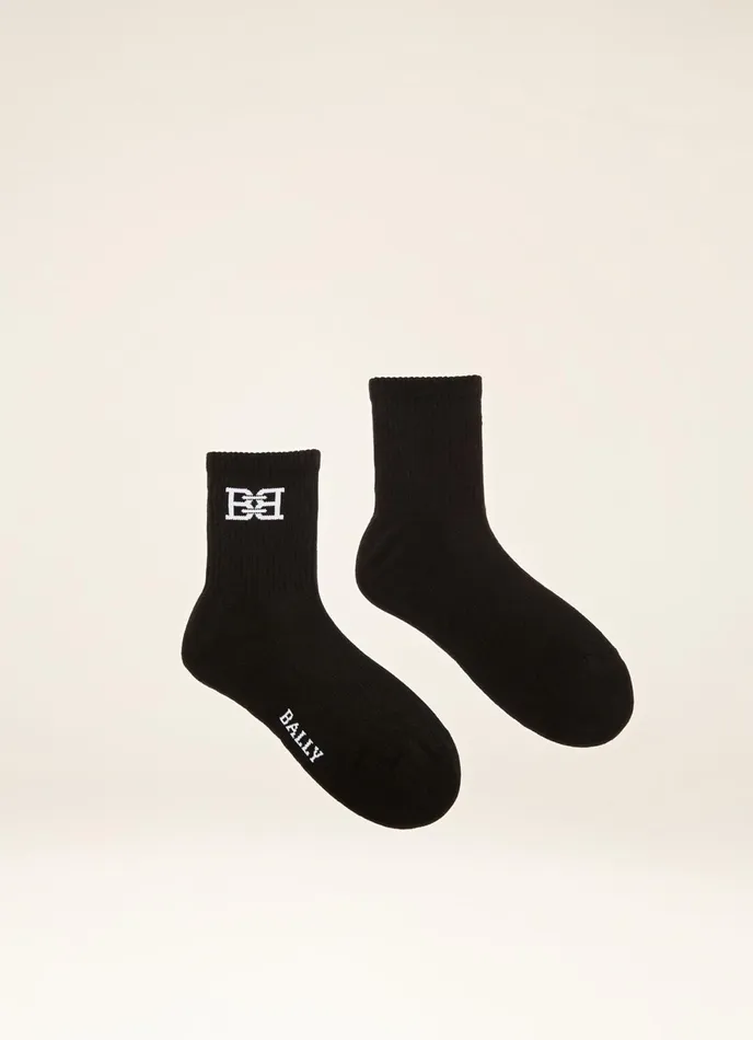 Men Bally Socks BChain Socks 8211 Cotton Mix Socks In Black