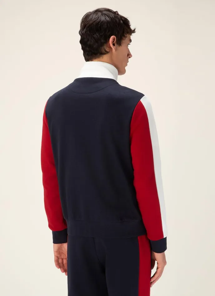 Men Bally Tracksuits Tracksuit Top 8211 Cotton Top In Navy and Bally Red