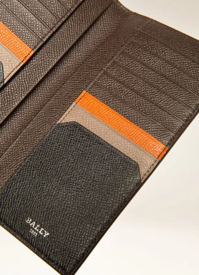 Men Bally Wallets Bennel 8211 Leather Continental Wallet In Ebony Brown