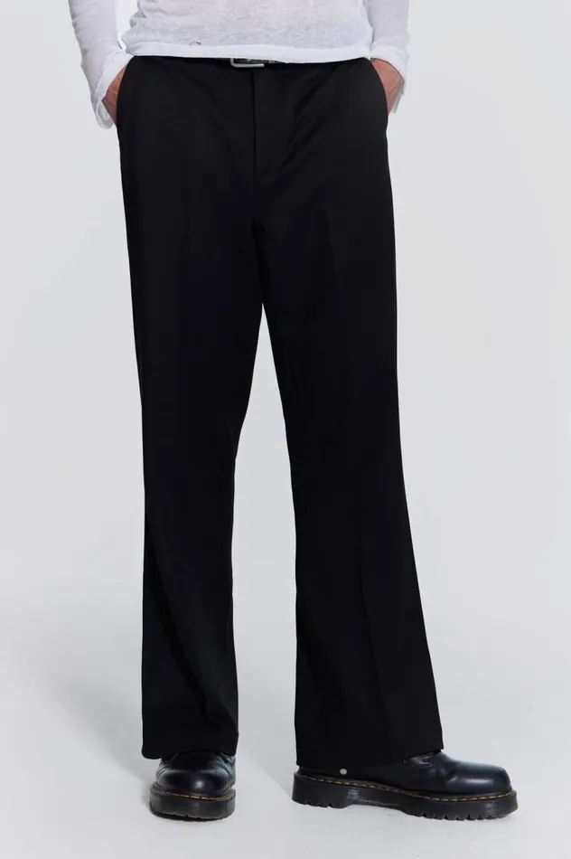 Men Black Flared Suit Pant Jaded London Trousers and Pants