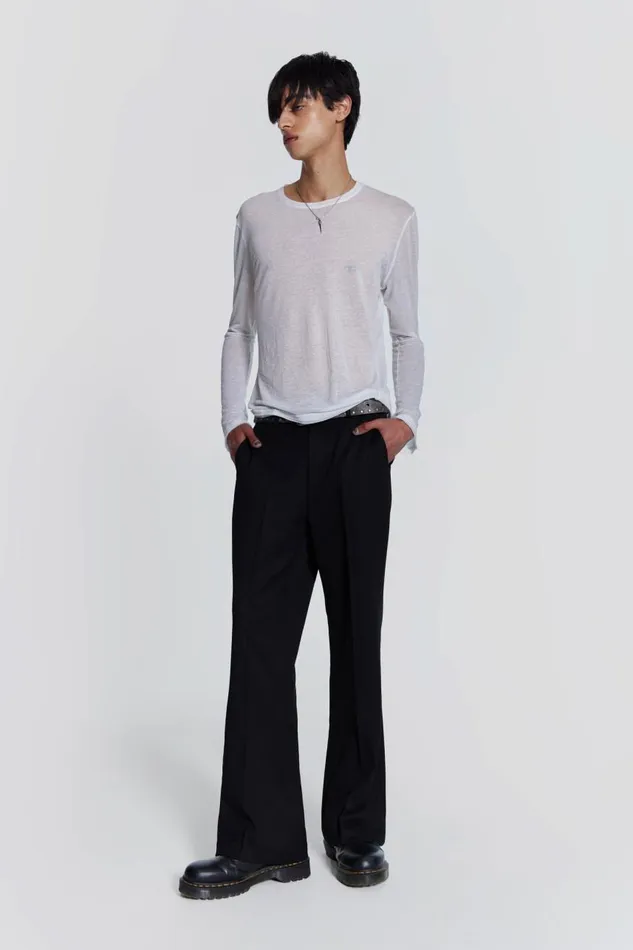Men Black Flared Suit Pant Jaded London Trousers and Pants