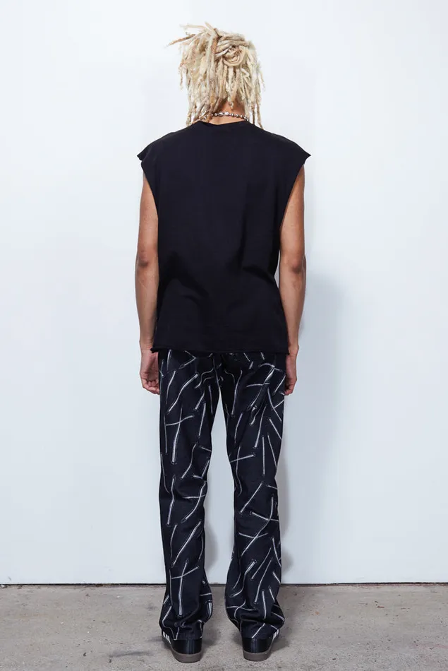 Men Black Receipt Print Vest Jaded London TShirts and Vests