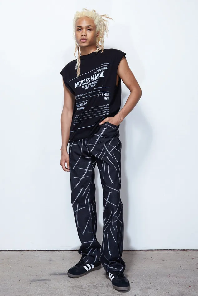 Men Black Receipt Print Vest Jaded London TShirts and Vests