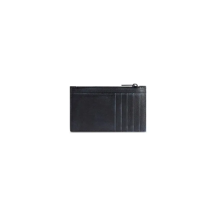 Men Card Holders Balenciaga Car Long Coin And Card Holder Dirty Effect In Black