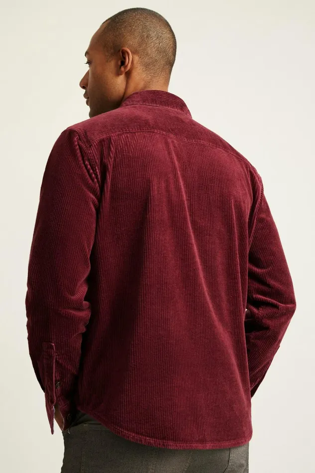 Men Corduroy Overshirt Port Wine Bonobos Casual Shirts