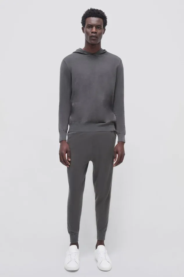 Men Cotton Pant Charcoal Grey Jonathan Simkhai Pants and Bottoms
