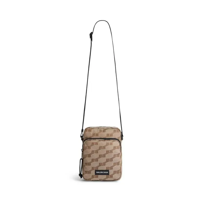 Men Crossbodies and Messengers Balenciaga Signature Crossbody Messenger Bag Bb Monogram Jacquard Canvas In Beige Men Crossbodies and Messengers Balenciaga Signature Crossbody Messenger Bag Bb Monogram Jacquard Canvas In Beige