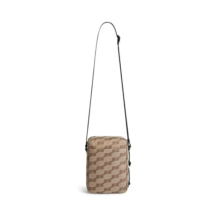 Men Crossbodies and Messengers Balenciaga Signature Crossbody Messenger Bag Bb Monogram Jacquard Canvas In Beige