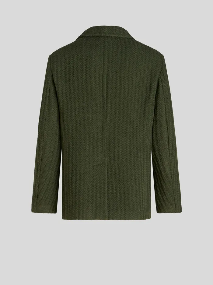 Men DoubleBreasted Sportswear Jacket With Herringbone Pattern Etro Coats And Outerwear