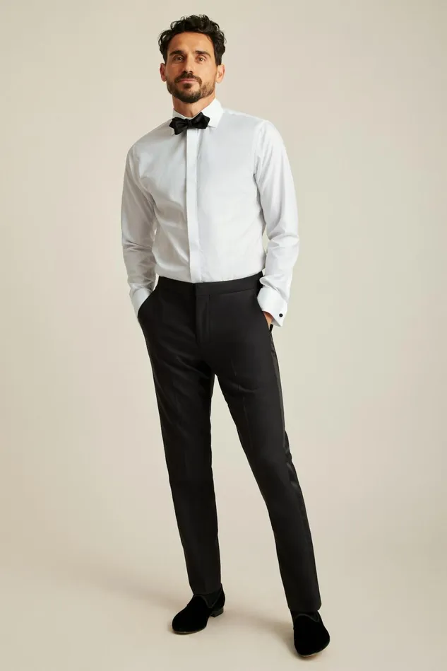 Men Empire Stretch Tuxedo Shirt White Pique Bonobos Formal Dress Shirts
