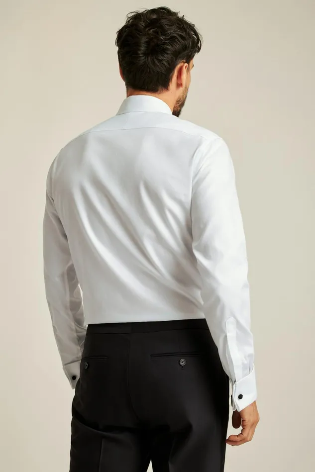 Men Empire Stretch Tuxedo Shirt White Pique Bonobos Formal Dress Shirts