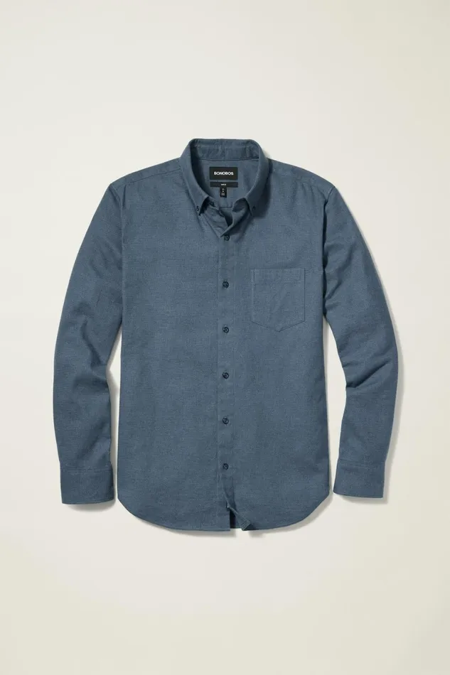 Men Everyday Lightweight Flannel Shirt Dark Navy Houndstooth Bonobos Casual Shirts