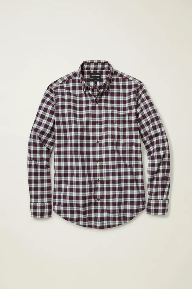 Men Everyday Lightweight Flannel Shirt Monroe Plaid Bonobos Casual Shirts
