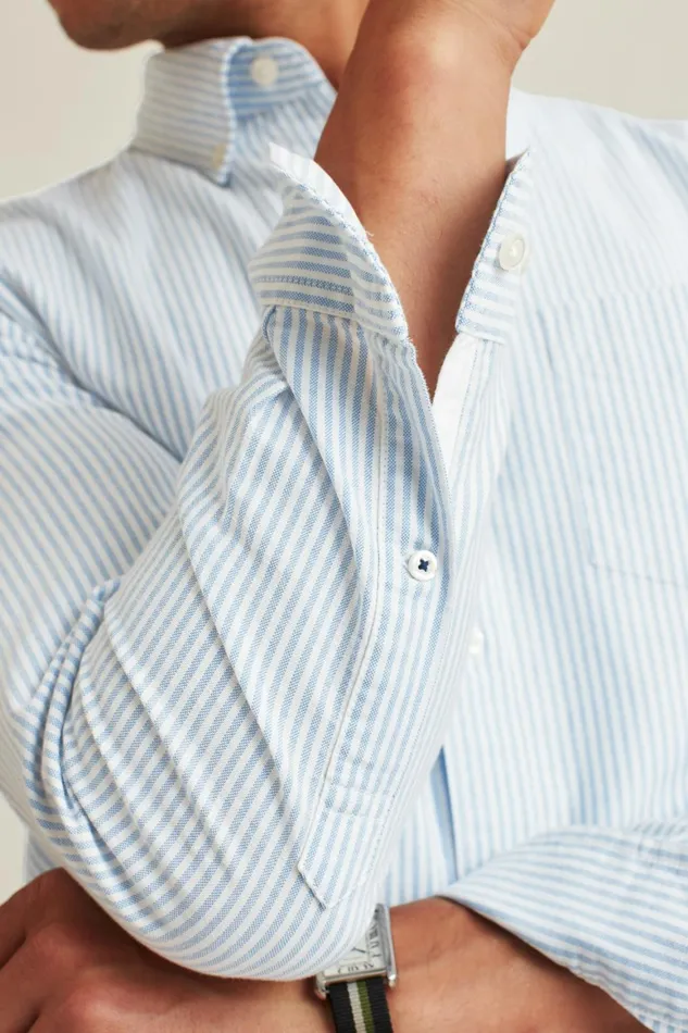 Men Everyday Oxford Shirt Blue Classic Stripe Bonobos Casual Shirts