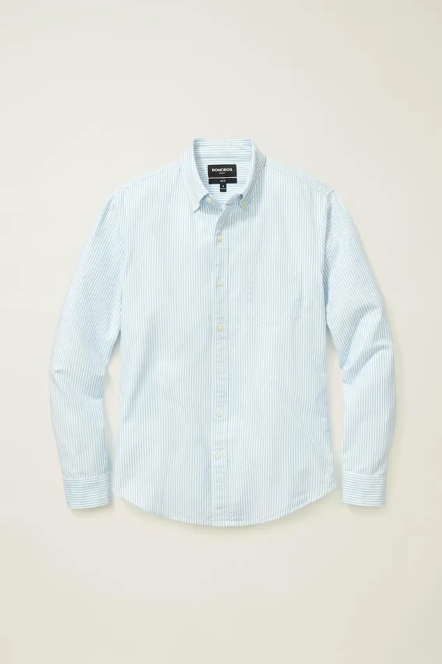 Men Everyday Oxford Shirt Blue Classic Stripe Bonobos Casual Shirts