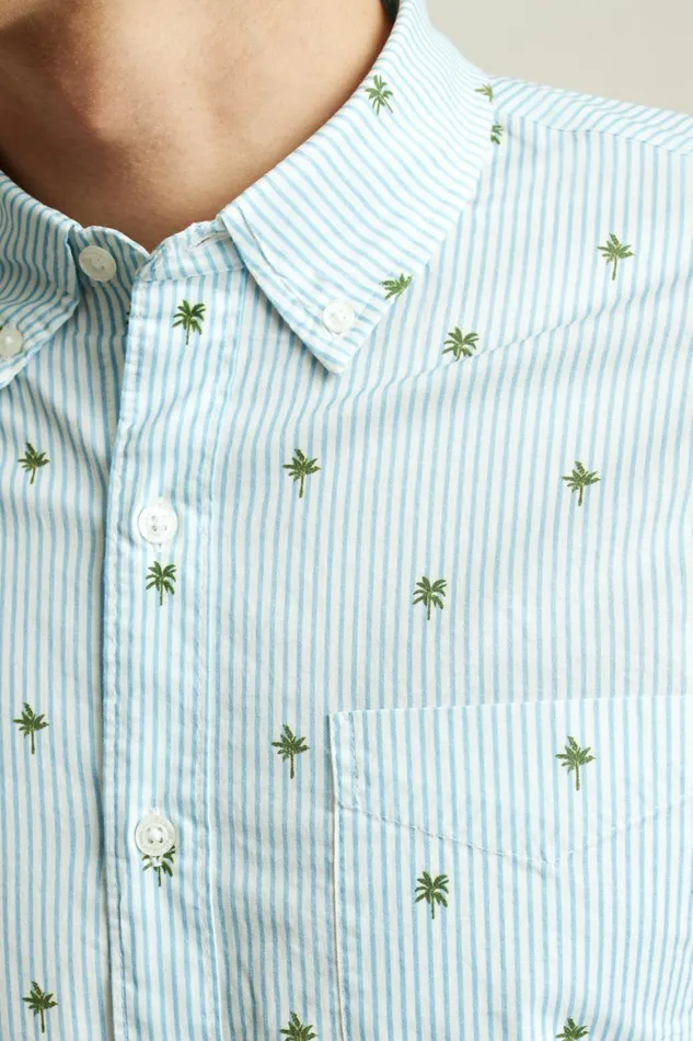 Men Everyday Shirt Palm Stripe Party Bonobos Casual Shirts