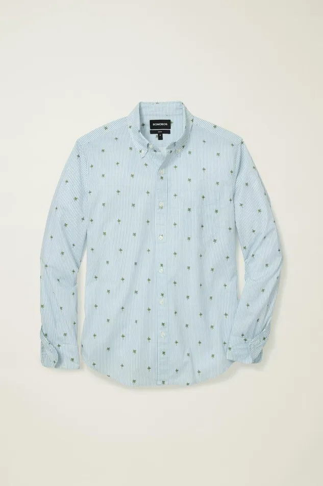 Men Everyday Shirt Palm Stripe Party Bonobos Casual Shirts