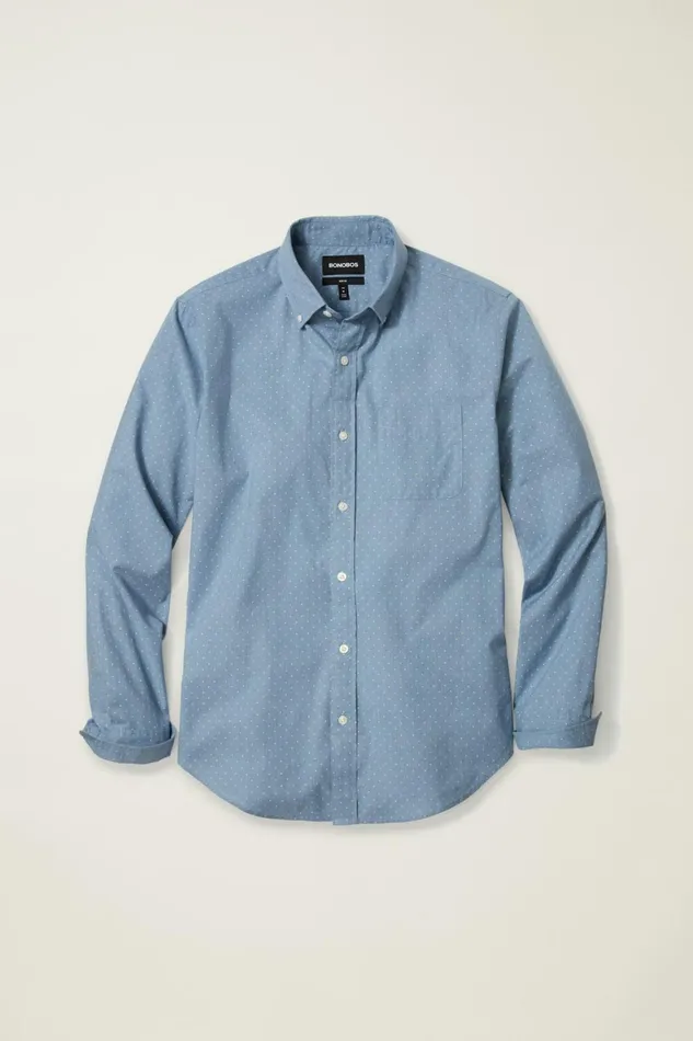 Men Everyday Shirt Smoke Green Pond Dot Bonobos Casual Shirts
