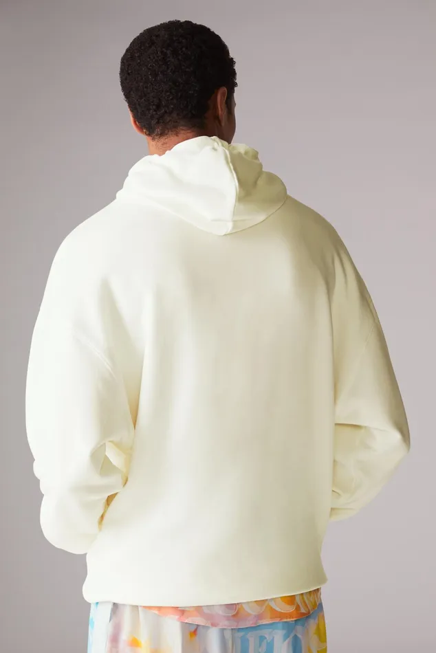 Men Fiorucci Sweatshirts and Hoodies Jeans Logo Hoodie Off White Men Fiorucci Sweatshirts and Hoodies Jeans Logo Hoodie Off White