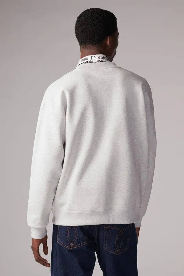 Men Fiorucci Sweatshirts and Hoodies Safety Jeans Logo Sweatshirt Grey Men Fiorucci Sweatshirts and Hoodies Safety Jeans Logo Sweatshirt Grey