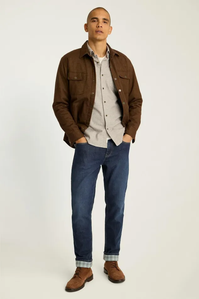 Men Fireside Flannel Lined Jean Dark Blue Wash Bonobos Jeans