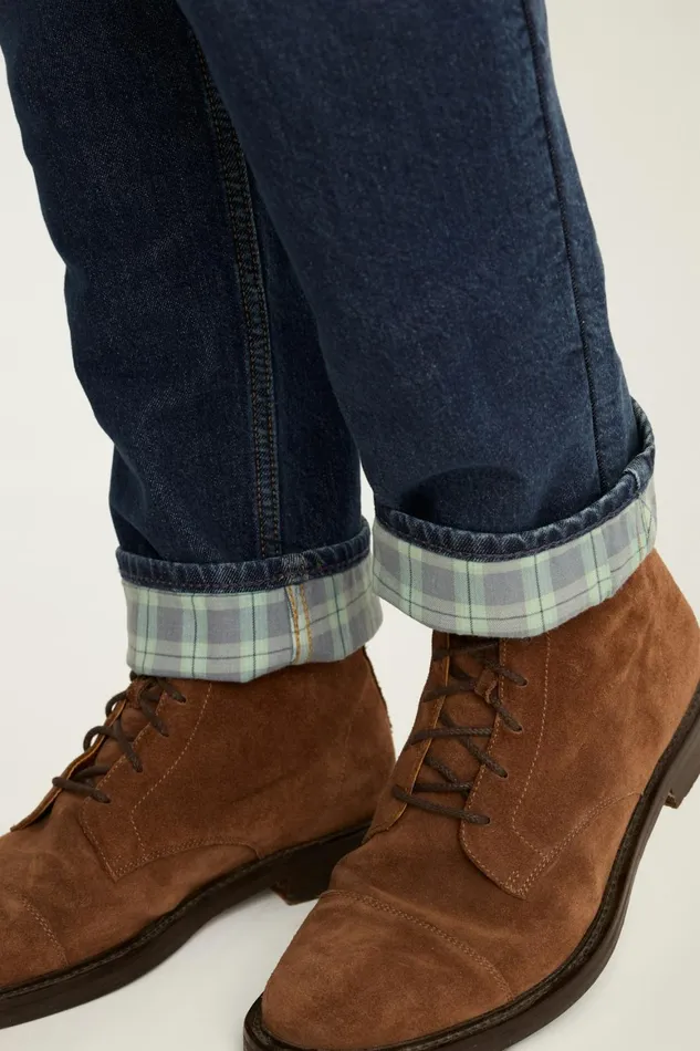 Men Fireside Flannel Lined Jean Dark Blue Wash Bonobos Jeans