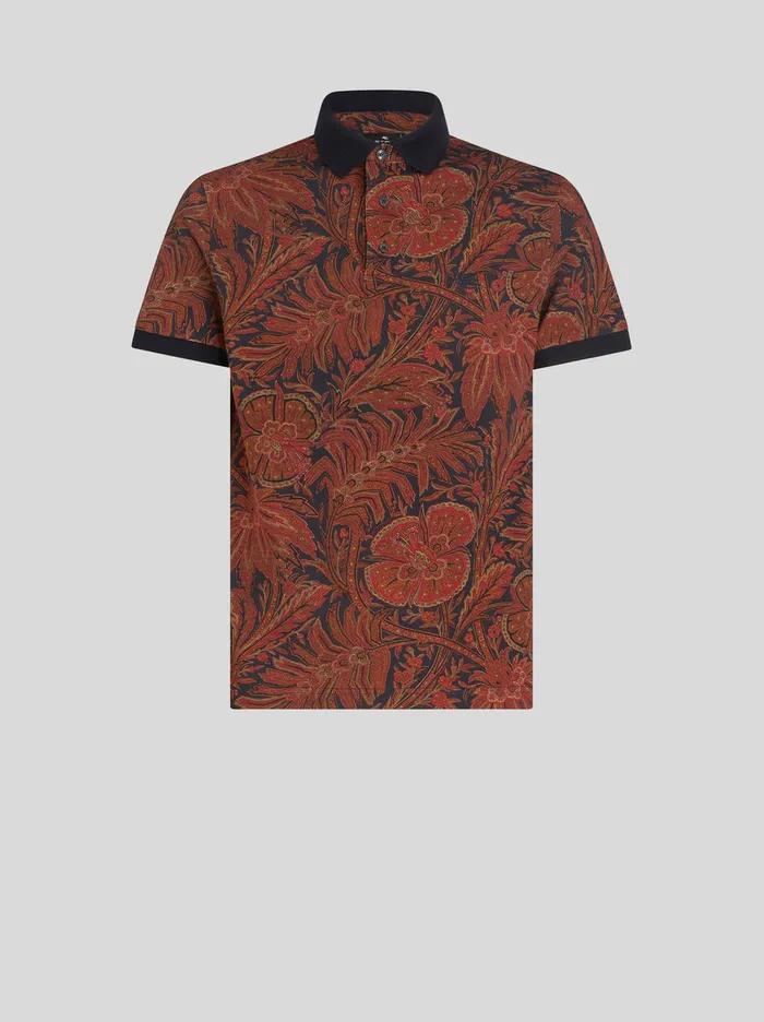 Men Floral Foliage Polo Shirt Etro Polo Shirts