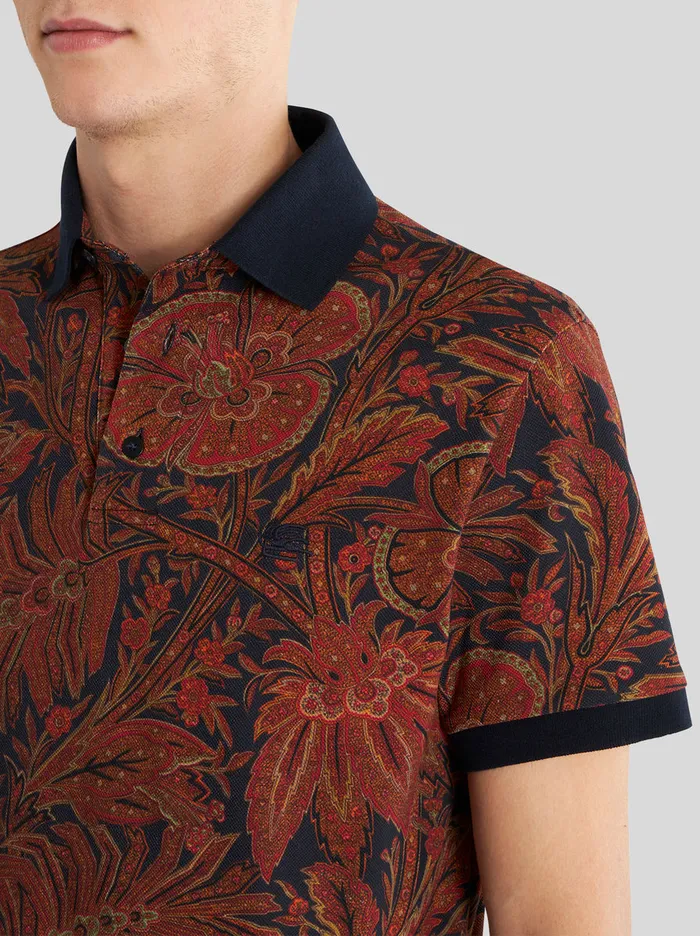 Men Floral Foliage Polo Shirt Etro Polo Shirts