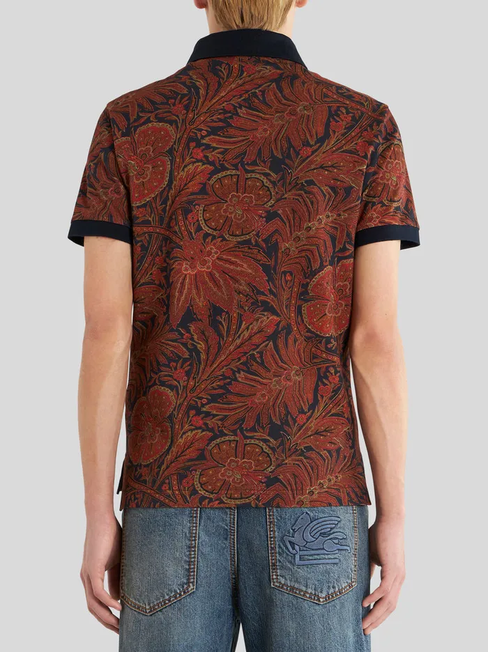Men Floral Foliage Polo Shirt Etro Polo Shirts