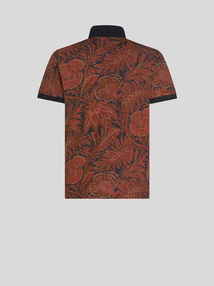 Men Floral Foliage Polo Shirt Etro Polo Shirts