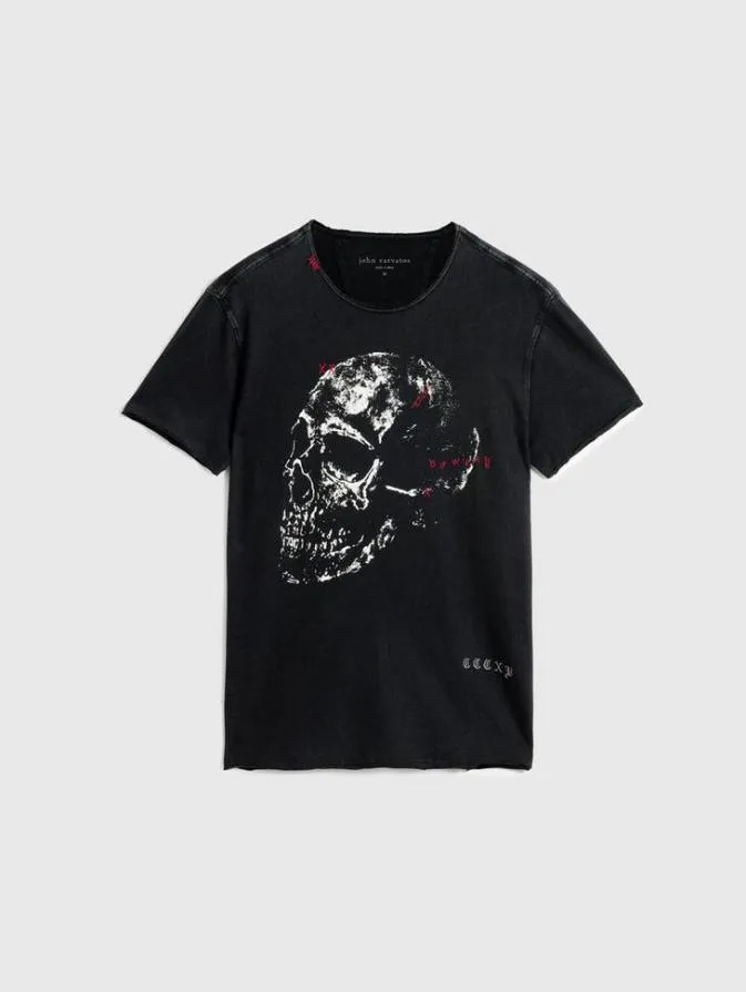 Men Graphic Tees John Varvatos BOWERY SKULL TEE Black