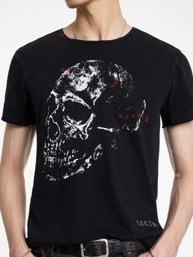 Men Graphic Tees John Varvatos BOWERY SKULL TEE Black
