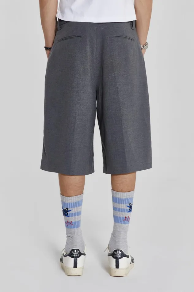 Men Grey Volume Tailored Shorts Jaded London Shorts and Jorts