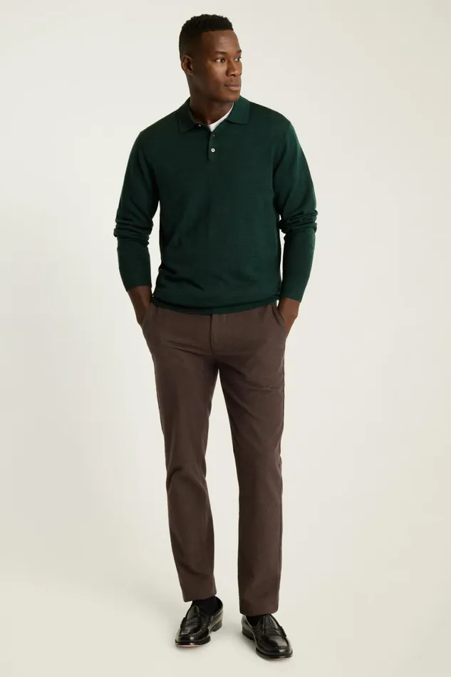 Men Hudson Long Sleeve Sweater Polo Forest Green Merino Bonobos Sweater Polos Men Hudson Long Sleeve Sweater Polo Forest Green Merino Bonobos Sweater Polos
